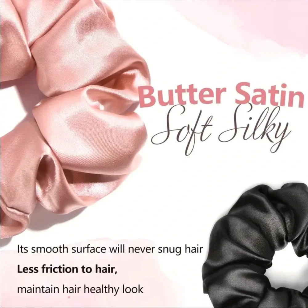 Elle 3pcs Black Satin Hair Care Sleep Set